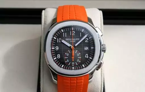 Patek Philippe Aquanaut Orange Strap Black Grey Dial 5968A-001 42.2mm Watch ( Replica )