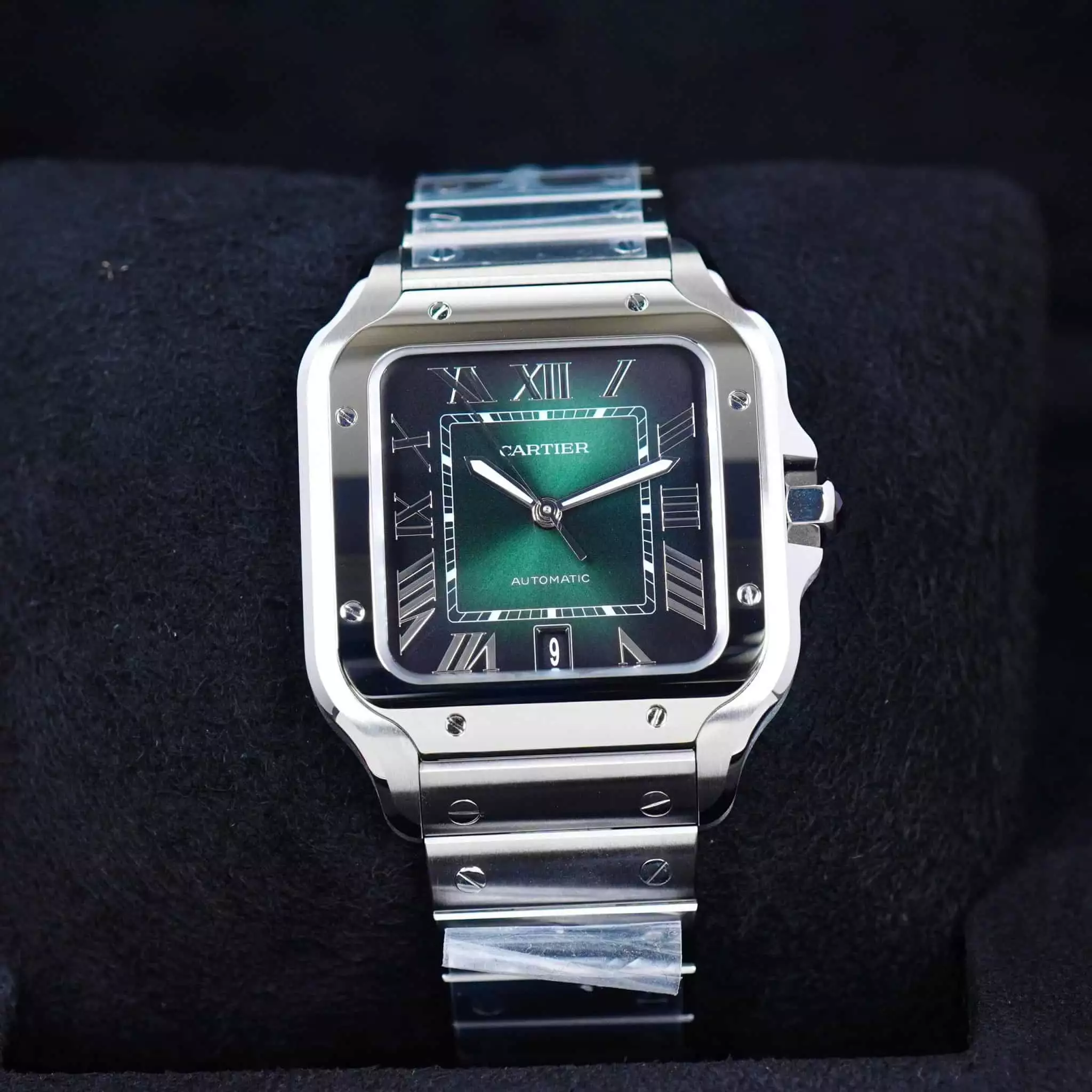 Cartier Santos De Cartier Large WSSA0062 39.8 x 47.5mm Green Dial Stainless Steel Men’s Watch ( Replica )