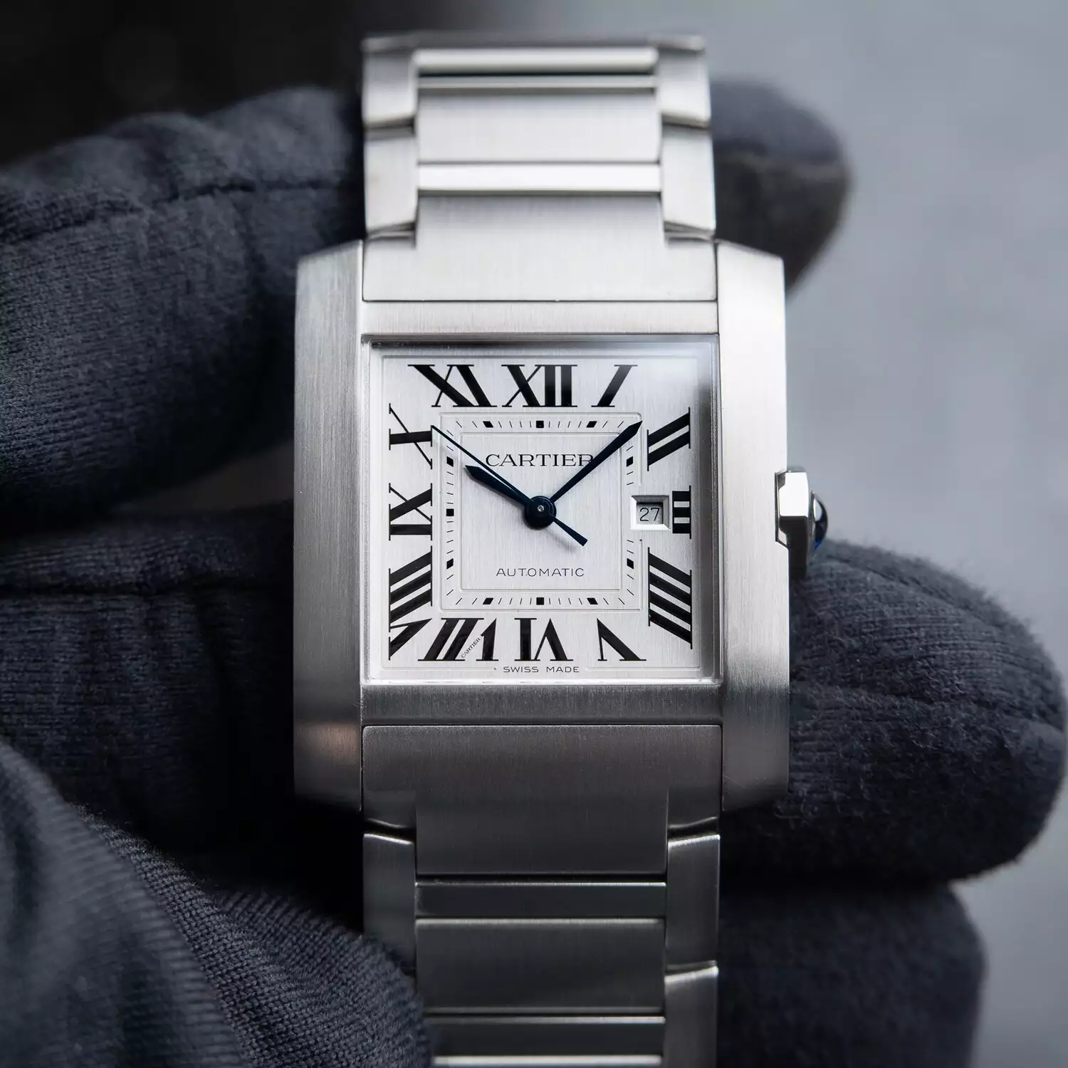 Cartier Tank Francaise WSTA0067 Silver Dial Steel Large Model 36.7 x 30.5mm Mens Watch ( Replica )