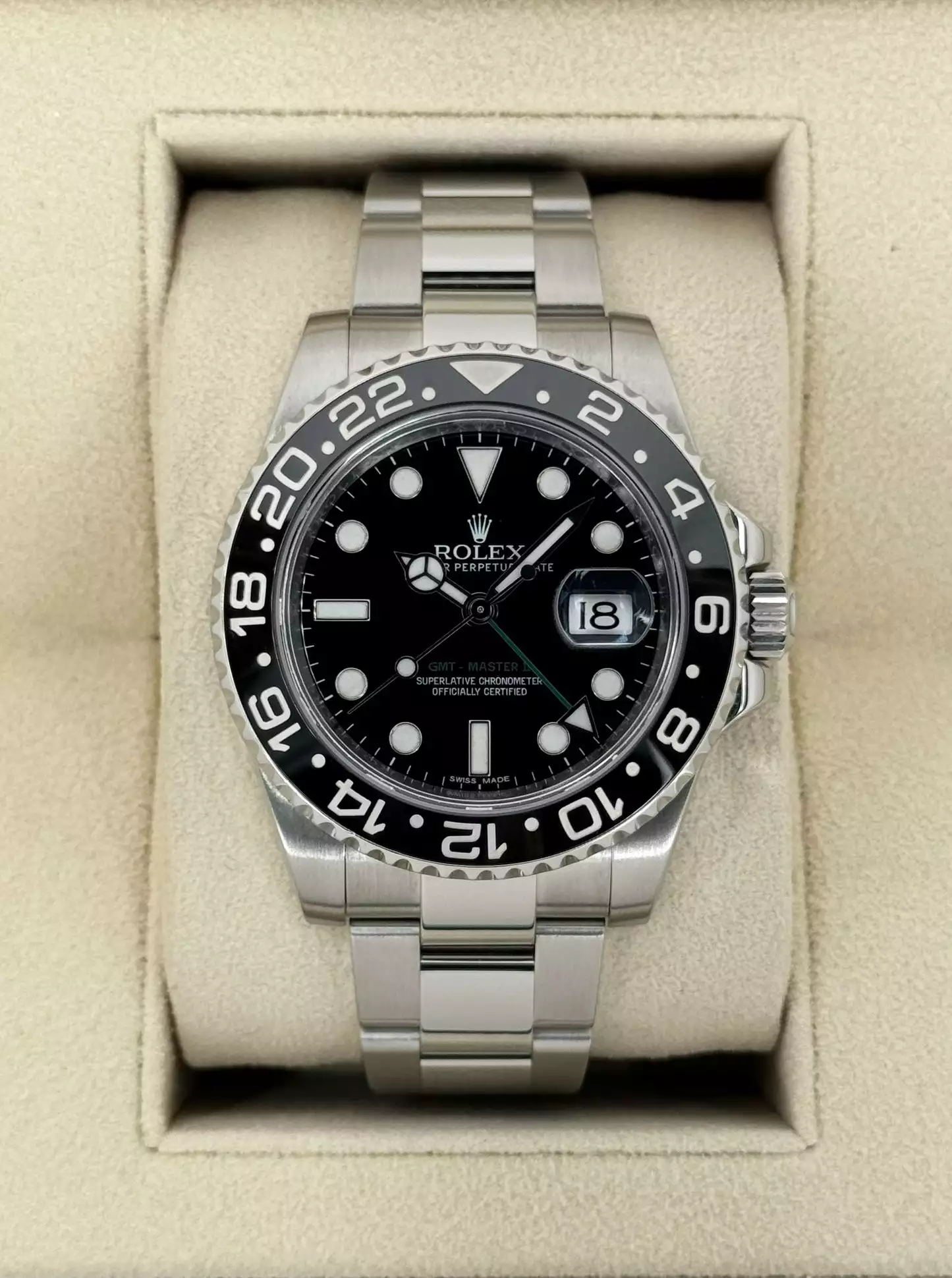Rolex GMT-Master II 116710LN Stainless Steel Black Dial 40mm Men’s Watch ( Replica )
