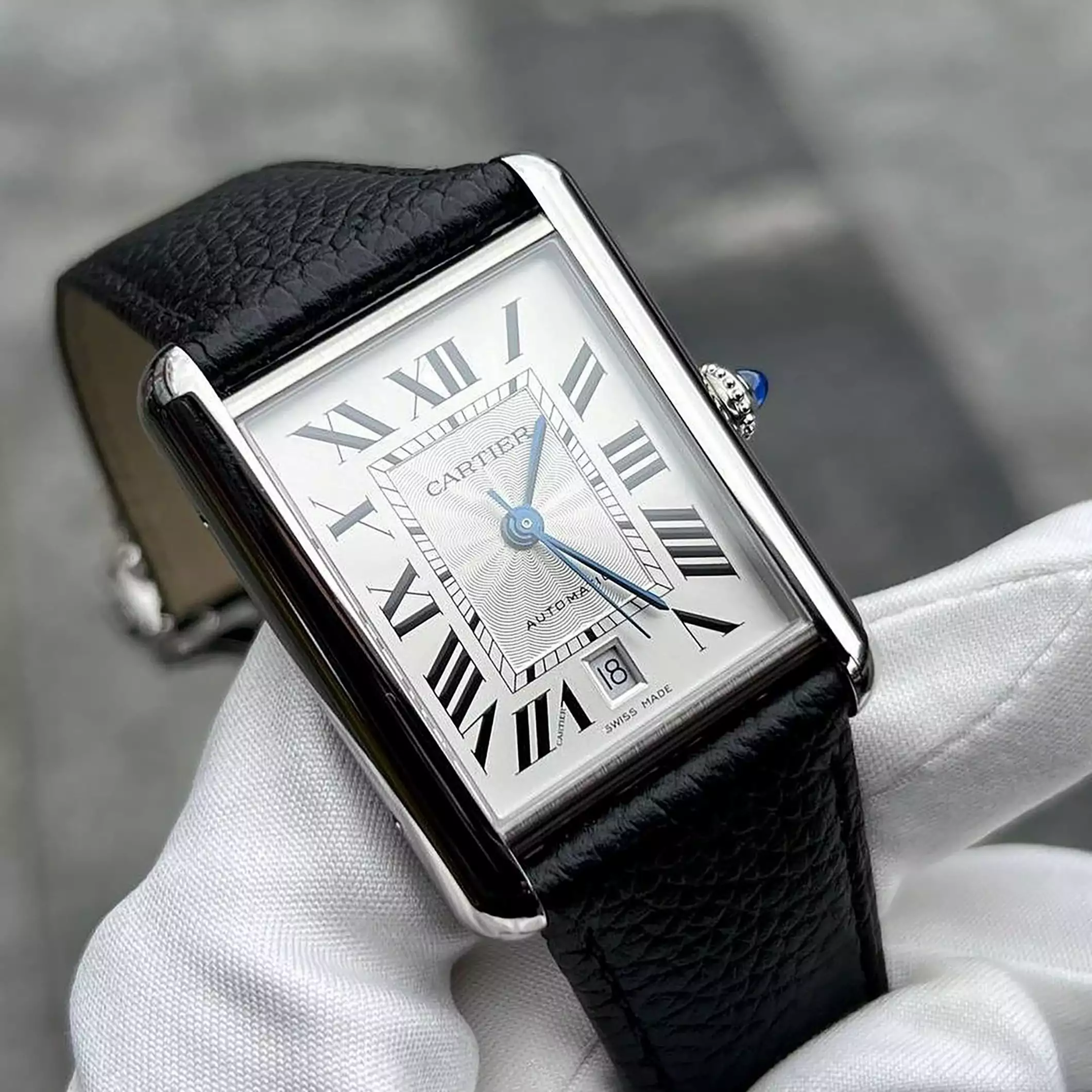 Cartier Tank Musts XL WSTA0040 Men’s Watch Stainless Steel Black Strap 41mm x 31mm ( Replica )