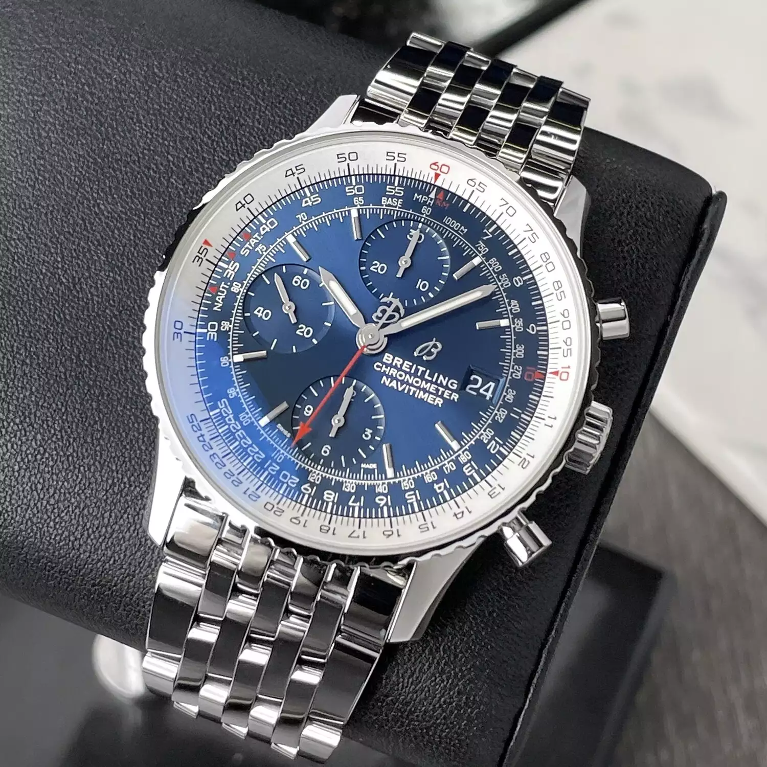 Breitling Navitimer Blue Dial GMT Bracelet Steel Watch A13324121C1A1 41mm ( Replica )