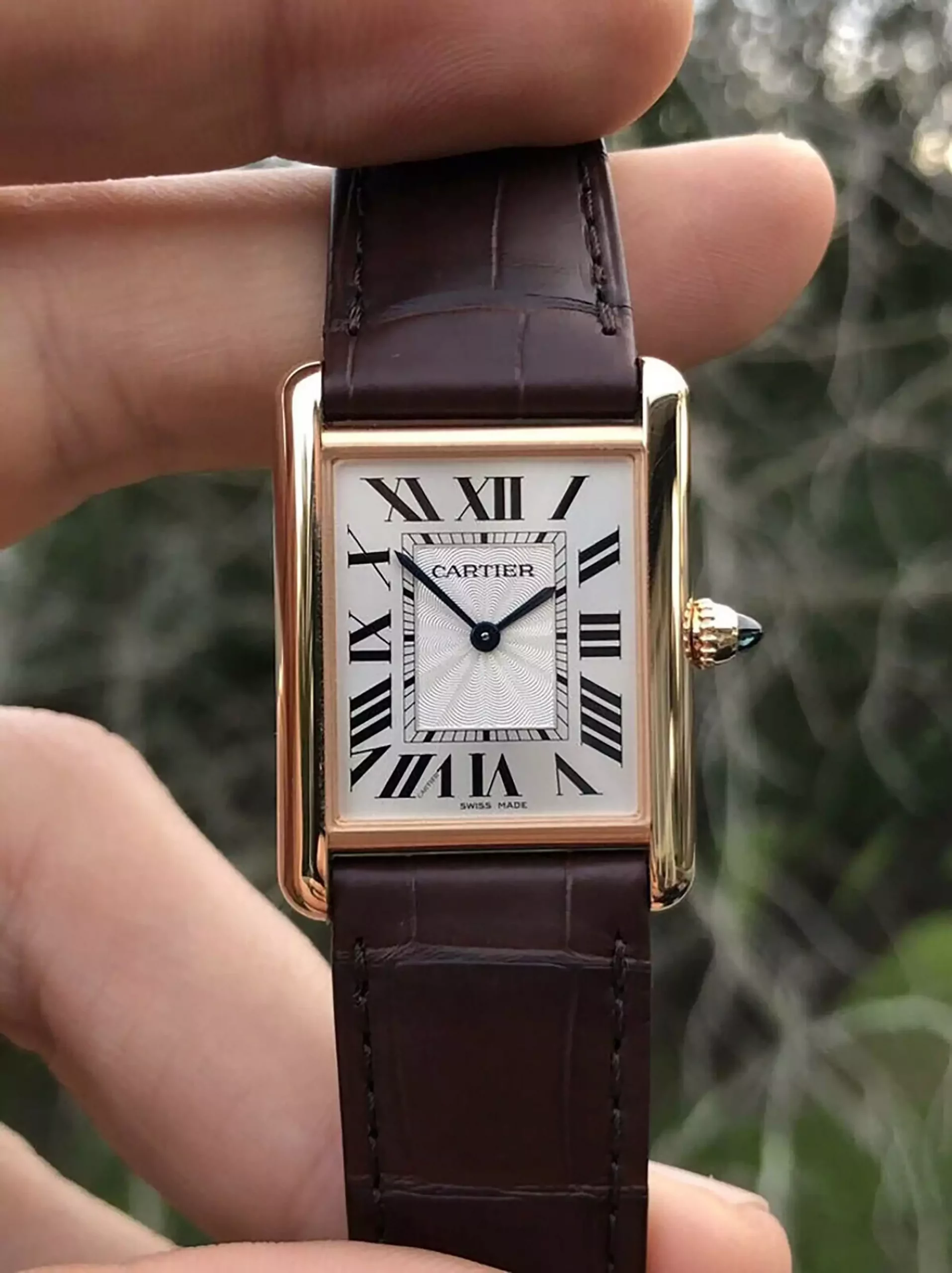 Cartier Tank Louis Cartier WGTA0011 Gold Plated Stainless Steel Small 33.7 mm x 25.5 mm Men’s Watch ( Replica )