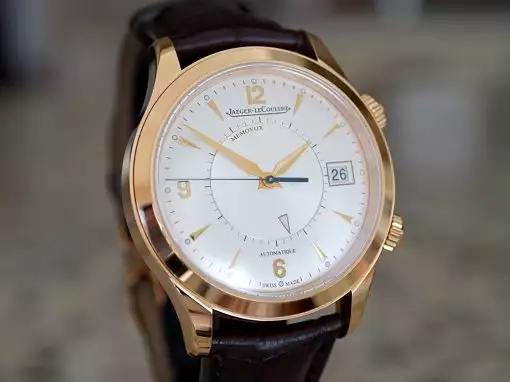 JAEGER LECOULTRE Master Memovox Silver Dial 18kt Rose Gold Brown Leather Men’s Watch Item No. Q1412430 ( Replica )