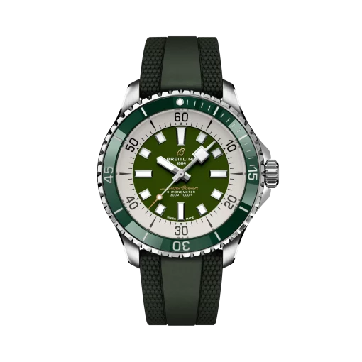 Breitling Superocean Green On rubber Strap 44mm A17376A31L1S1 ( Replica )