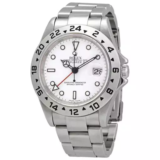 ROLEX  Pre-owned Explorer II White Dial Stainless Steel Oyster Bracelet Automatic Men’s Watch 16570WSO Item No. 16570-WSO ( Replica )