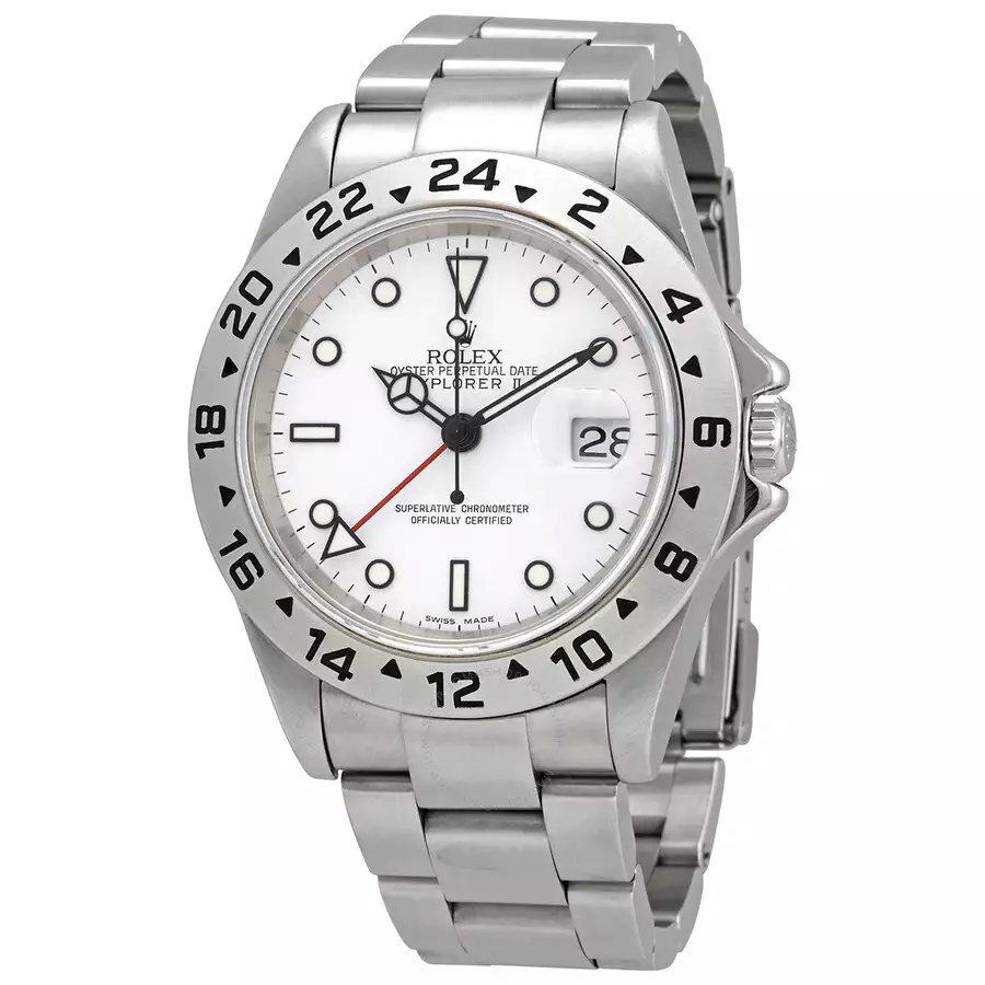 ROLEX  Pre-owned Explorer II White Dial Stainless Steel Oyster Bracelet Automatic Men’s Watch 16570WSO Item No. 16570-WSO ( Replica )