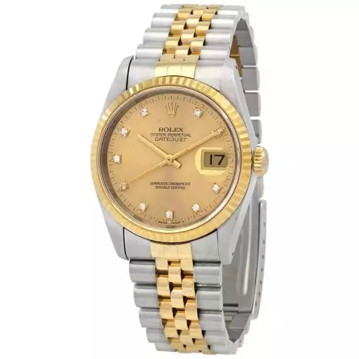 ROLEX  Datejust Automatic Diamond Champagne Dial Men’s Watch Item No. 16233CDJ-1 ( Replica )