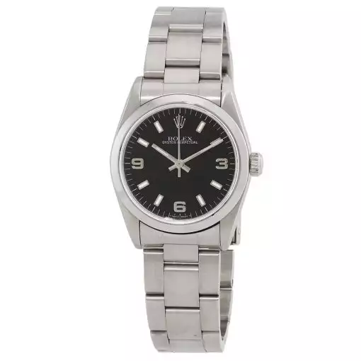 ROLEX  Oyster Perpetual Automatic Black Dial Ladies Watch Item No. 67480 ( Replica )