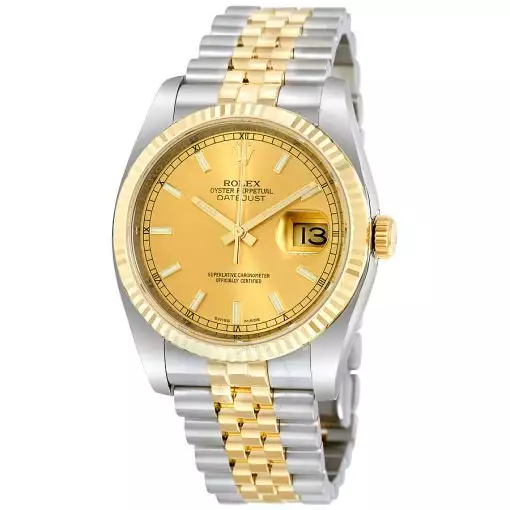 ROLEX  Oyster Perpetual Datejust 36 Automatic Chronometer Champagne Dial Men’s Watch Item No. 116233-CSJ ( Replica )