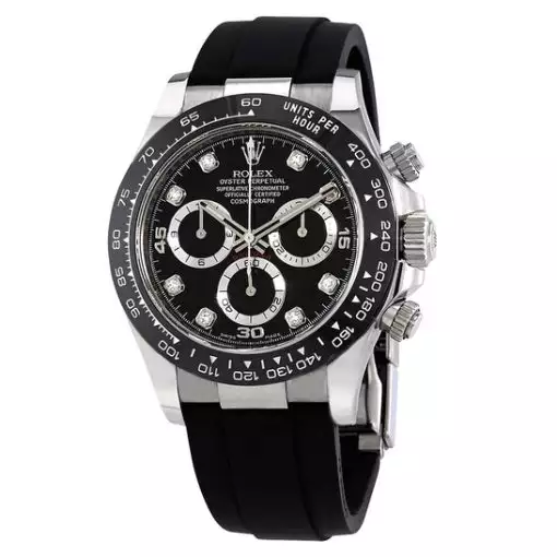 Rolex Cosmograph Daytona Black Diamond Dial Men’s Chronograph Oysterflex Watch 116519BKDR ( Replica )