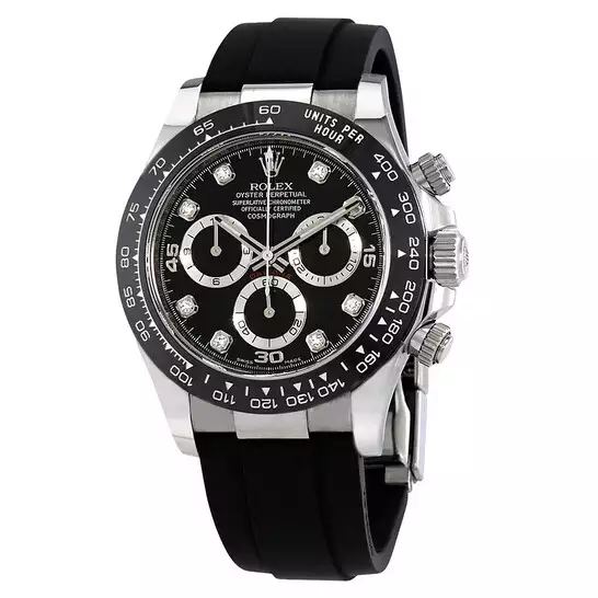Rolex Cosmograph Daytona Black Diamond Dial Men’s Chronograph Oysterflex Watch 116519BKDR ( Replica )