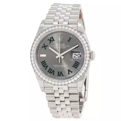 ROLEX  Datejust 36 Automatic Chronometer Diamond Grey Dial Watch Item No. 126284GYRJ ( Replica )
