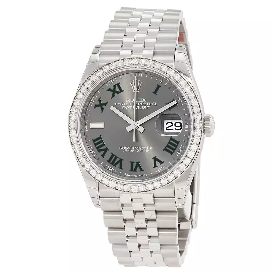 ROLEX  Datejust 36 Automatic Chronometer Diamond Grey Dial Watch Item No. 126284GYRJ ( Replica )