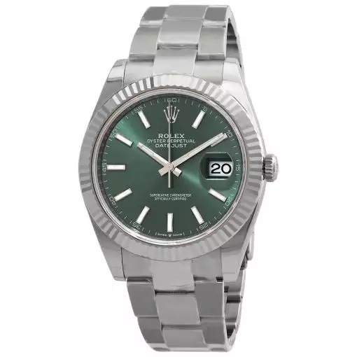 ROLEX  Datejust 41 Mint Green Dial Automatic Men’s Steel and White Gold Oyster Watch Item No. M126334-0027 ( Replica )