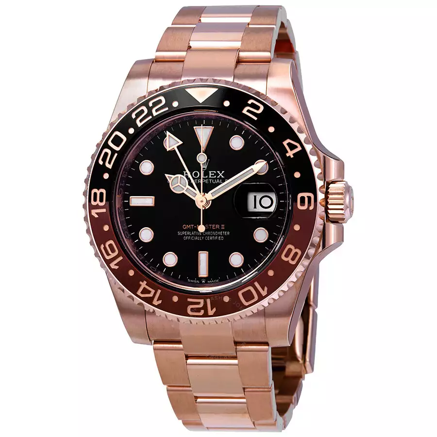 ROLEX  GMT-Master II Automatic Men’s 18kt Everose Gold Oyster Root Beer Bezel Watch 126715BKSO Item No. 126715CHNR-0001 ( Replica )