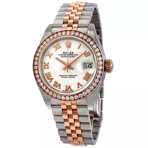 ROLEX  Lady Datejust White Dial Automatic Ladies Steel and 18K Everose Gold Jubilee Watch Item No. 279381WRJ ( Replica )