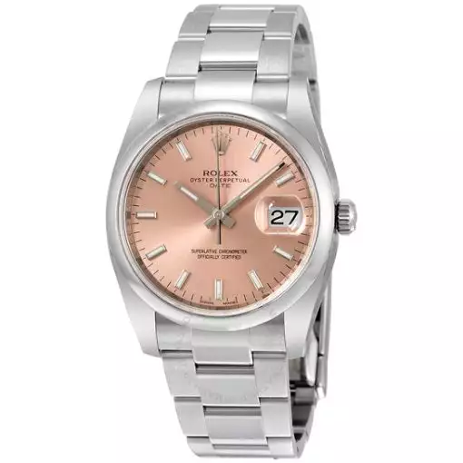 Rolex Oyster Perpetual Date 34 Pink Dial Stainless Steel Bracelet Automatic Unisex Watch 115200PSO ( Replica )