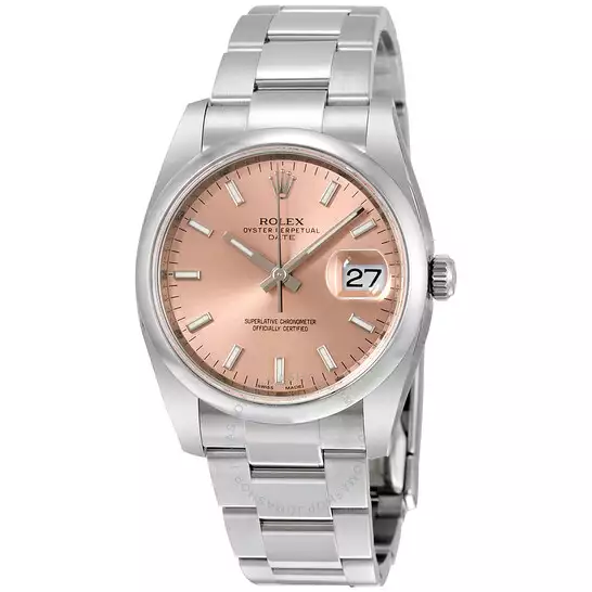 Rolex Oyster Perpetual Date 34 Pink Dial Stainless Steel Bracelet Automatic Unisex Watch 115200PSO ( Replica )
