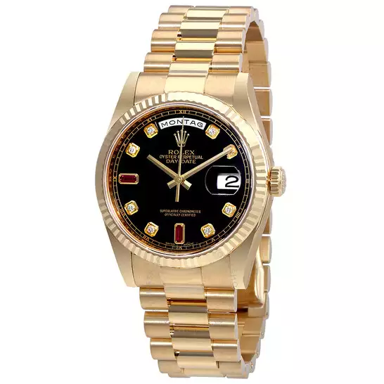 Rolex Oyster Perpetual Day-Date Automatic Men’s 18 Carat Yellow Gold President Watch 118238BKDRP ( Replica )