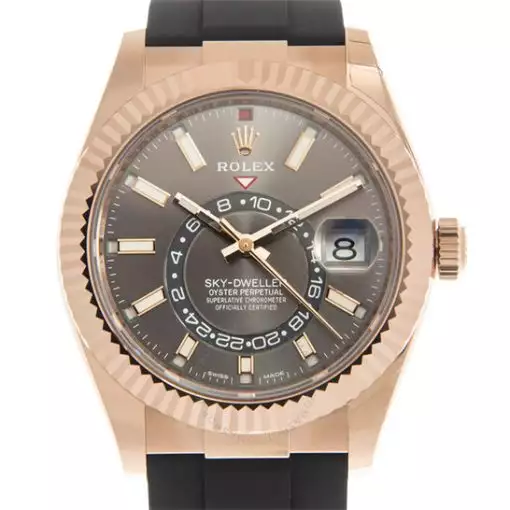 Rolex Sky-Dweller Automatic Chronometer 18kt Rose Gold Dark Rhodium Dial Men’s Watch 326235DRSR ( Replica )
