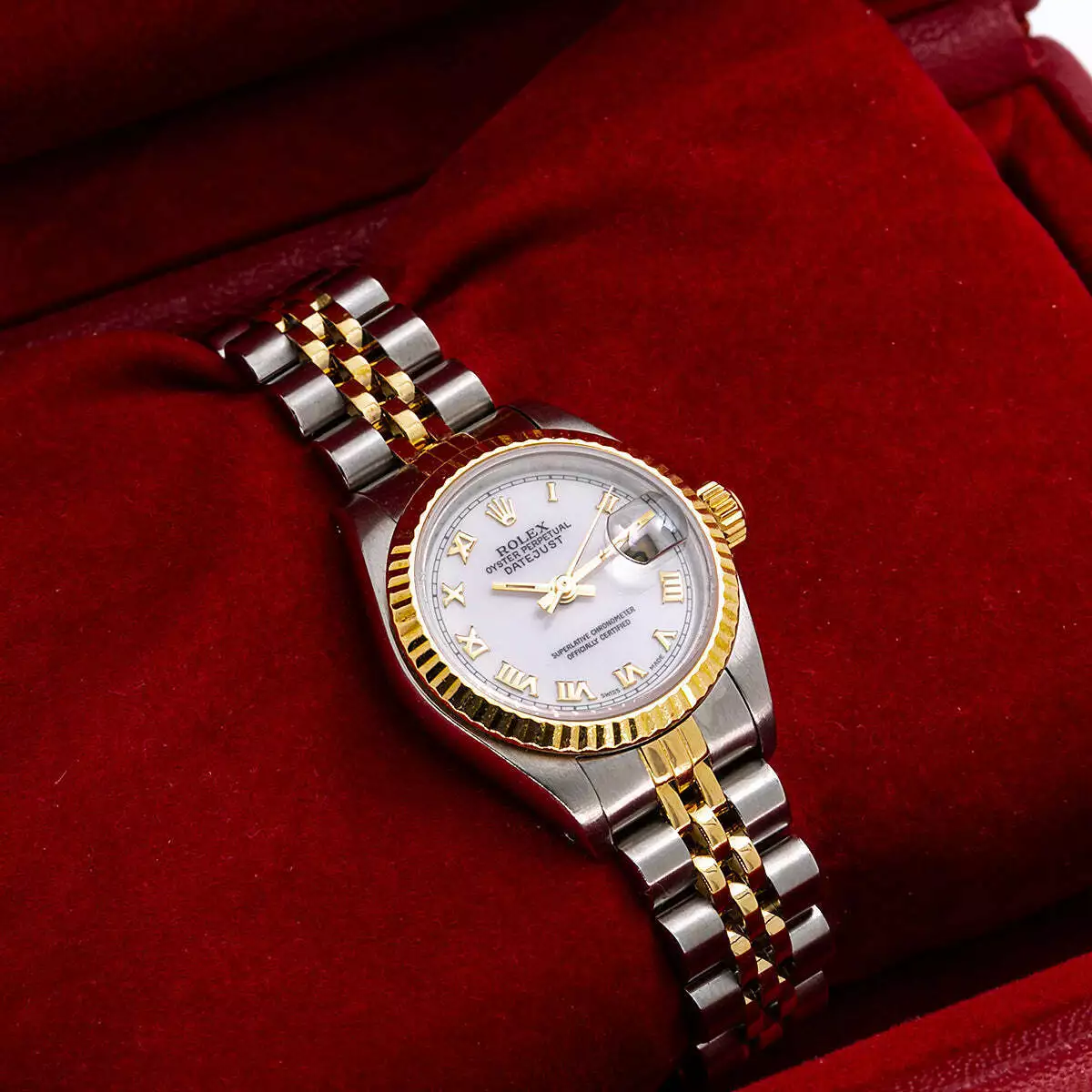 ROLEX DATEJUST 26MM 69173 WHITE ROMAN DIAL TWO TONE JUBILEE BRACELET ( Replica )